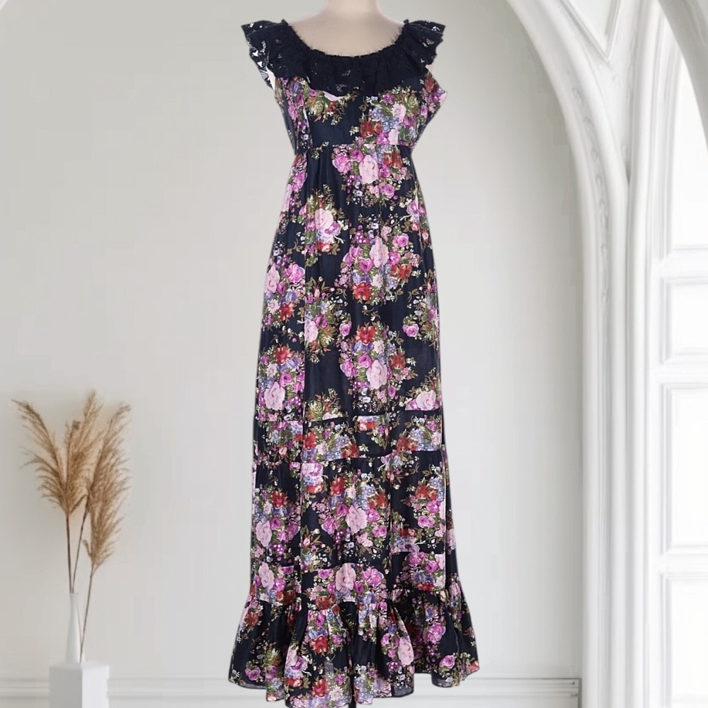 LoveShackFancy Joanna Lace Maxi Dress Womens S Romantic Floral Whimsigoth